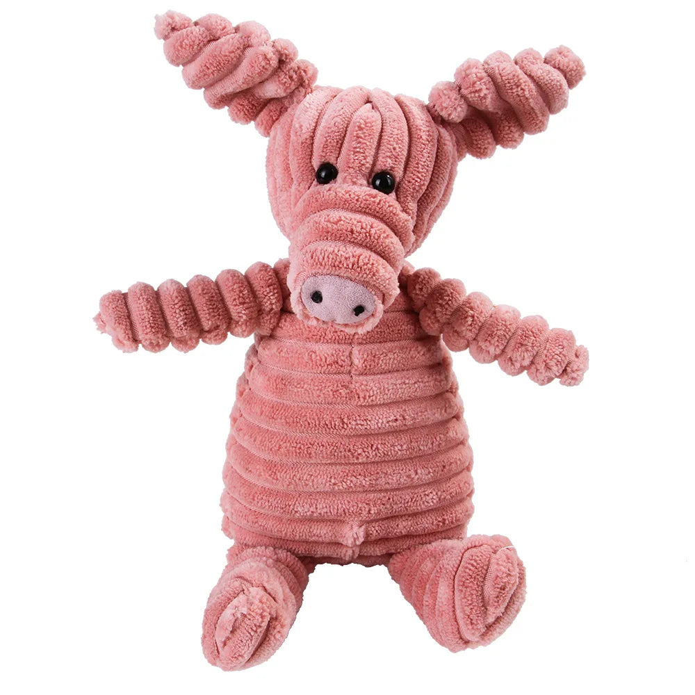 Pet Dog Molar Toy Vent Training Corduroy Monkey Pig Voice Plush Toy Dog Tooth Cleaning Supplie Dog Toys for Large Dogs - PCTXING Pet Toys
